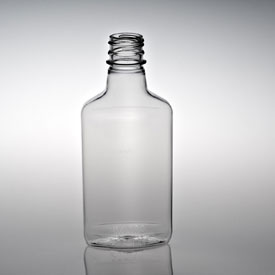 200ML WHITE FLASK OVAL PET WITH 28MM NECK