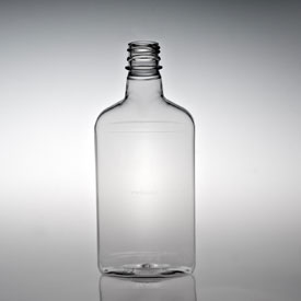 375ML CLEAR FLASK OVAL PET WITH 28MM NECK