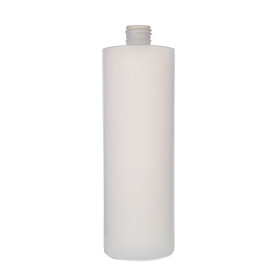16OZ NATURAL HDPE CYLINDER ROUND PLASTIC BOTTLE - 24-410 NECK