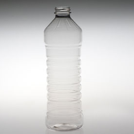 28OZ NATURAL RIBBED PINE ROUND PET WITH 33-400 NECK FINISH