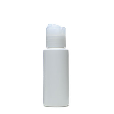 2OZ WHITE CYLINDER ROUND PLASTIC BOTTLE - 24-410 NECK-detail image