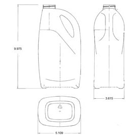 64OZ NATURAL RECTANGULAR PVC WITH 38-400 NECK FINISH