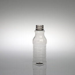 16OZ WHITE RIBBED JUICE ROUND PET WITH 38MM NECK
