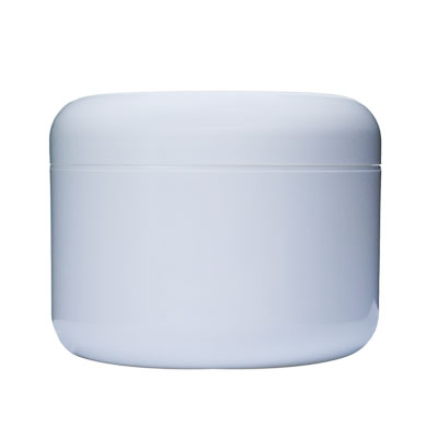 PLASTIC JAR: 8 OZ WHITE PS/PP ROUND BASE DOUBLE WALL ROUND 89-400-detail image