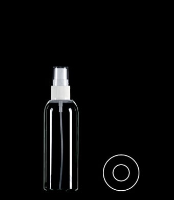 100ML TALL BOSTON ROUND PET WITH 20-410 NECK FINISH