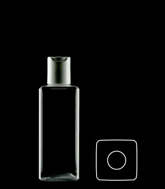 200ML BEVELLED SQUARE PETG WITH 24-410 NECK FINISH
