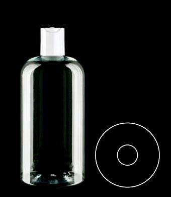500ML FLAT BASE BOSTON ROUND PET WITH 24-410 NECK FINISH