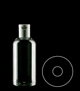 250ML FLAT BASE BOSTON ROUND PET WITH 24-415 NECK FINISH