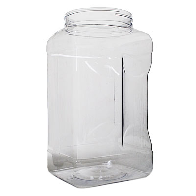 1 GALLON CLEAR PET GRIPPED SQUARE JUG - 110-400 INFO