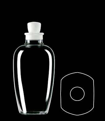 400ML EMERALD OVAL PETG WITH 28MM NECK