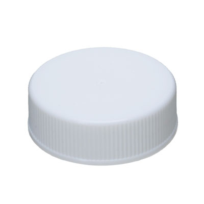 33- 400 WHITE PP RIB SIDE MATTE TOP PLASTIC (CT) CAP - PE FOAM LINER