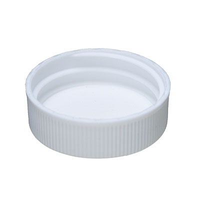 33- 400 WHITE PP RIB SIDE MATTE TOP PLASTIC (CT) CAP - PE FOAM LINER-detail image