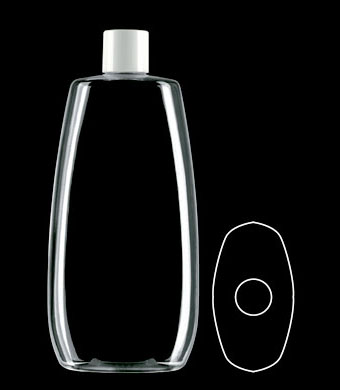 500ML FLAT OVAL PETG WITH 24-415 NECK FINISH