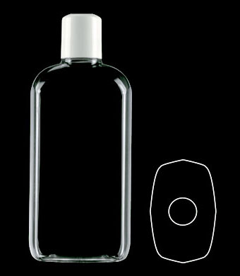 500ML FACETED OVAL PETG WITH 28MM NECK