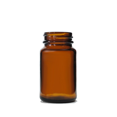 75CC AMBER WIDE MOUTH ROUND GLASS - 38-400