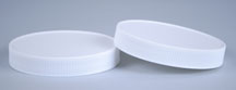 89-400 WHITE RIB SIDE / SMOOTH TOP PP CONTINUOUS THREAD (CT) CAP WITH PAF LINER