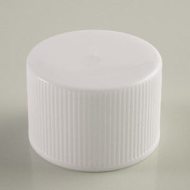 24-410 WHITE RIB SIDE MATTE TOP PLASTIC CT CAP