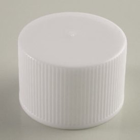24-410 WHITE RIB SIDE MATTE TOP DEEP SKIRT PLASTIC CT CAP