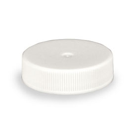 38-400 WHITE RIB SIDE MATTE TOP PLASTIC CT CAP
