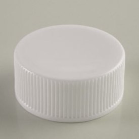 24-400 WHITE RIB SIDE MATTE TOP PLASTIC CT CAP