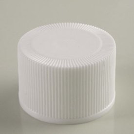 22-410 WHITE RIB SIDE MATTE TOP DEEP SKIRT PLASTIC CT CAP
