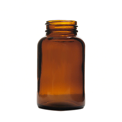120CC AMBER WIDE MOUTH ROUND GLASS - 38-400