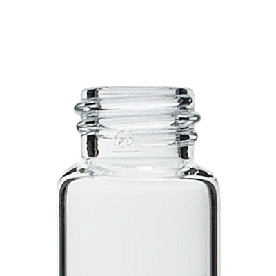 GLASS VIAL: 3 DRAM FLINT GLASS 19 X 65 ROUND 15-425 NECK-detail image