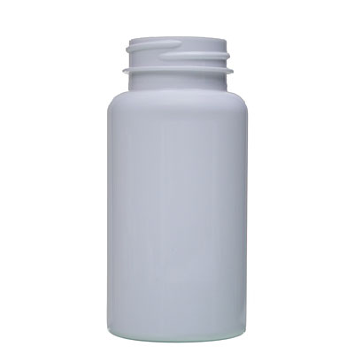 150CC WHITE PET WIDE MOUTH ROUND PACKER PLASTIC BOTTLE - 38-400 NECK