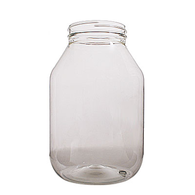 PLASTIC JAR: 1 GALLON CLEAR PET ROUND 100-400