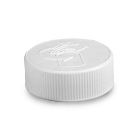 45-400 WHITE RIB SIDE PICTORAL TOP PLASTIC CHILD RESISTANT CAP