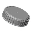 63MM GREY RIB SIDE SMOOTH TOP PLASTIC CT CAP