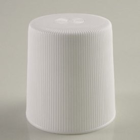 28-410 WHITE RIB SIDE MATTE TOP PLASTIC CT CAP