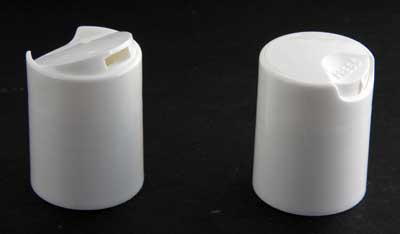 24-415 WHITE SMOOTH SIDE EASY OPEN DISC TOP CAP (0.308" X 0.110" ORIFICE)