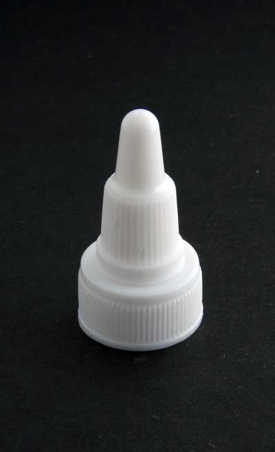 18-400 WHITE RIB SIDE TWIST OPEN / CLOSE CLOSURE (0.025" ORIFICE)
