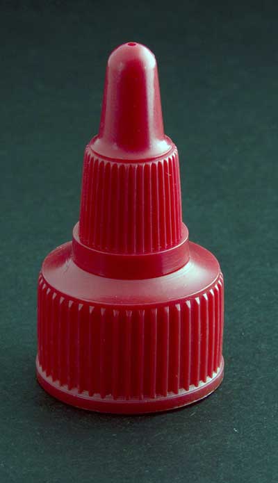 20-410 RED RIB SIDE TWIST OPEN / CLOSE CLOSURE (0.025" ORIFICE)