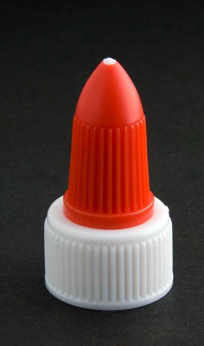 24-410 WHITE RIB SIDE TWIST OPEN / CLOSE CLOSURE (0.073" ORIFICE)