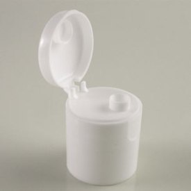 28-415 WHITE SMOOTH SIDE SMOOTH TOP DISPENSING FLIP TOP CAP - 0.250" ORIFICE