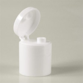 28-415 WHITE SMOOTH SIDE SMOOTH TOP FLIP TOP DISPENSING CAP - 0.125" ORIFICE