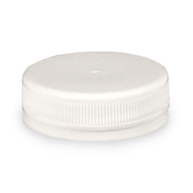 48MM WHITE RIB SIDE MATTE TOP PLASTIC TAMPER EVIDENT CAP