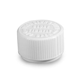 28-400 WHITE RIB SIDE TEXT TOP CHILD RESISTANT CAP