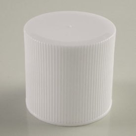 28-415 WHITE RIB SIDE MATTE TOP DEEP SKIRT PLASTIC CT CAP