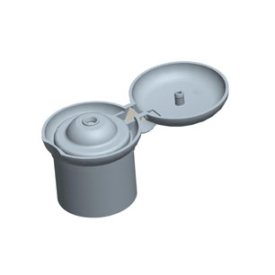 24MM WHITE SMOOTH SIDE PLASTIC FLIP TOP DISPENSING CAP