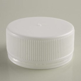 38MM WHITE RIB SIDE MATTE TOP SHORT SKIRT PLASTIC TAMPER EVIDENT CAP
