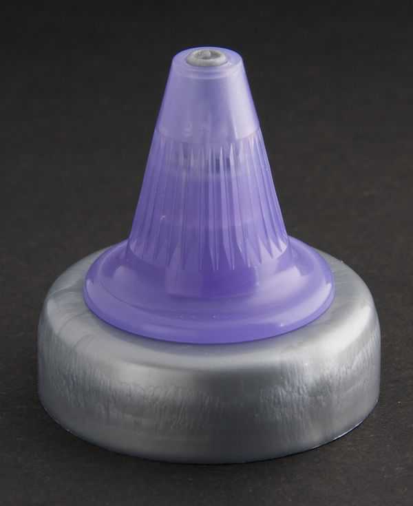 38-400 SILVER SMOOTH SIDE / SMOOTH TOP CONDIMENT PLUG SEAL CLOSURE WITH VINEGAR TRAP