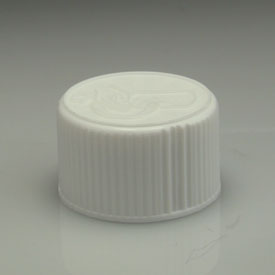 28-480 WHITE RIB SIDE PICTORIAL TOP PLASTIC CHILD RESISTANT CAP