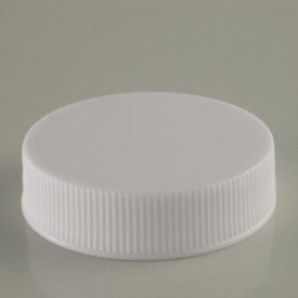 43-400 WHITE RIB SIDE MATTE TOP SHORT SKIRT PLASTIC CT CAP