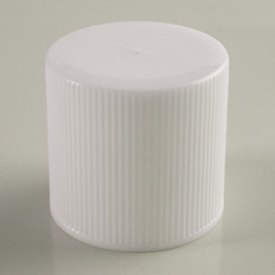 24-415 WHITE RIB SIDE MATTE TOP DEEP SKIRT PLASTIC CT CAP