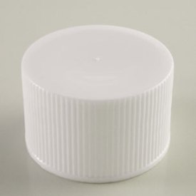28-410 WHITE RIB SIDE MATTE TOP PLASTIC CT CAP
