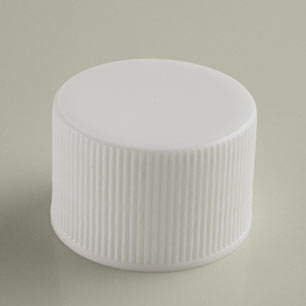 28-430 WHITE RIB SIDE MATTE TOP DEEP SKIRT PLASTIC CT CAP