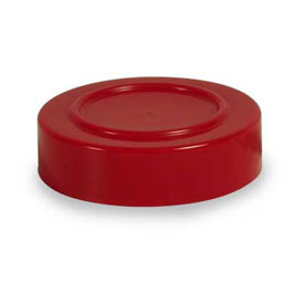 43-400 RED SMOOTH SIDE PLASTIC PLAIN CT CAP